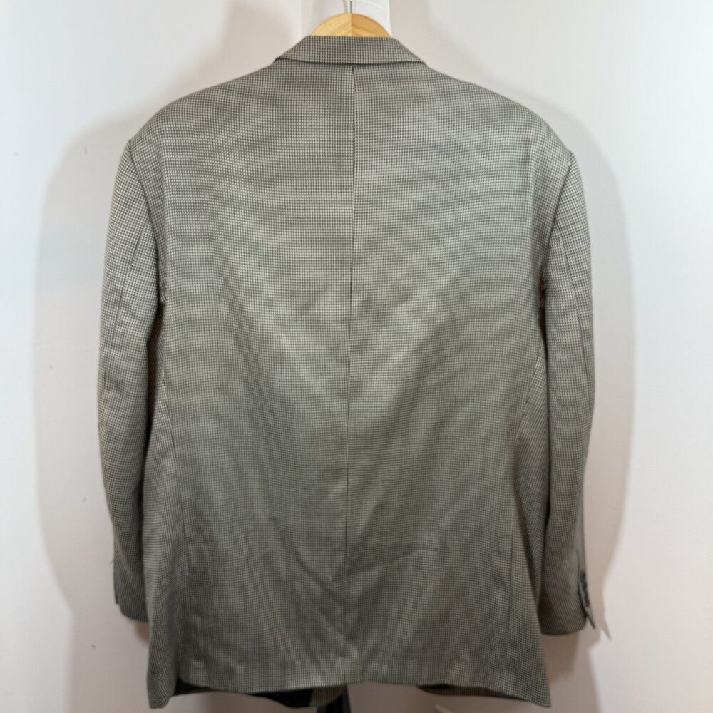 Andrew Fezza 48R Sport Coat Blazer Silk Worsted Wool Gray Houndstooth Jacket - Picture 3 of 16